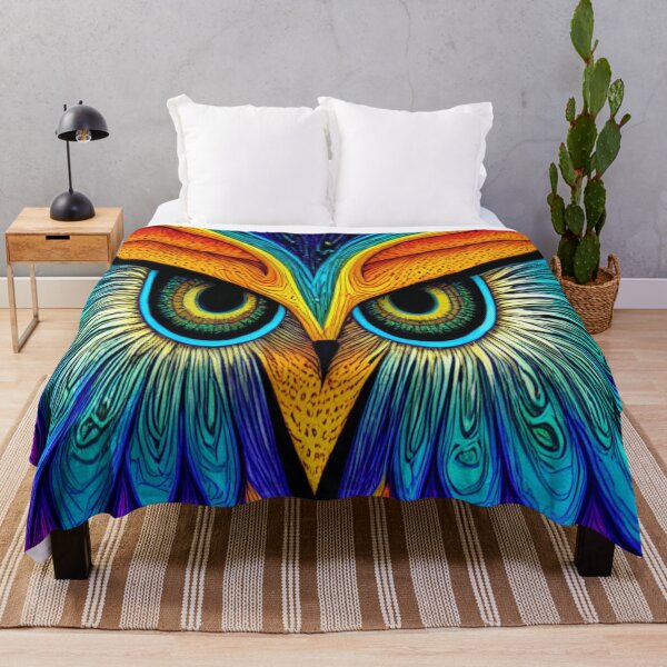 Item preview, Rainbow Owl Tribal Art Totem designed and sold by ittybittyowl.