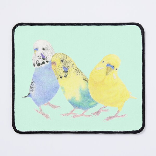 Item preview, Three cute colourful budgie friends. designed and sold by ArtbyLeanneWB.