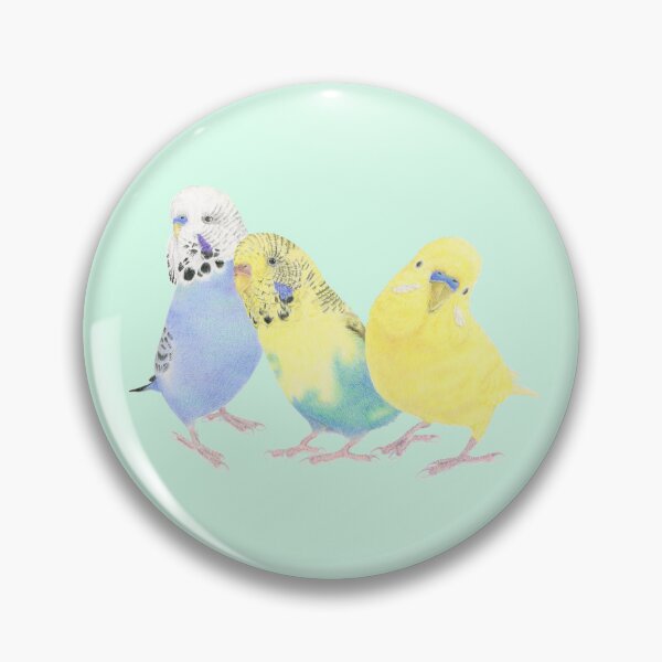 Item preview, Three cute colourful budgie friends. designed and sold by ArtbyLeanneWB.