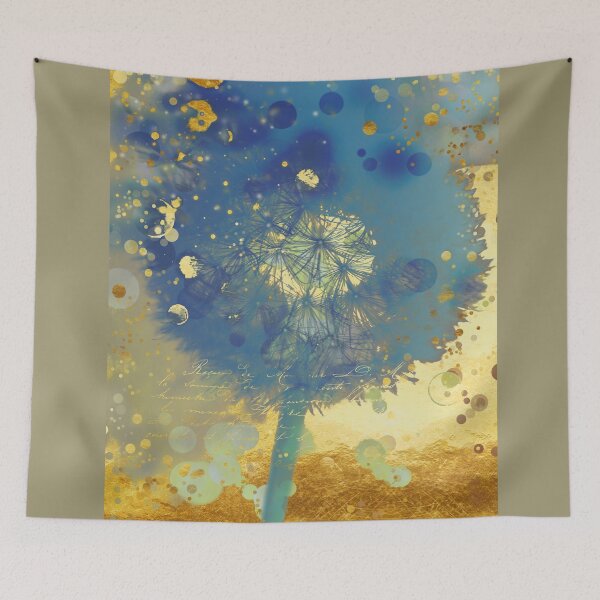 Item preview, Golden Dreams II abstract dandelion puff designed and sold by Glimmersmith.