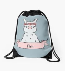 Little Llama in Flower Crown - Neh Drawstring Bag