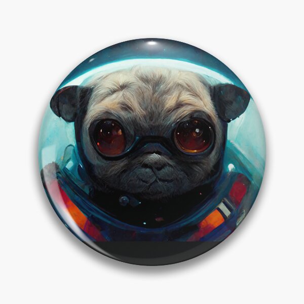 Item preview, Futuristic Galactic Serious Space Pug Dog Artistic Gift designed and sold by Guarddogdrive.