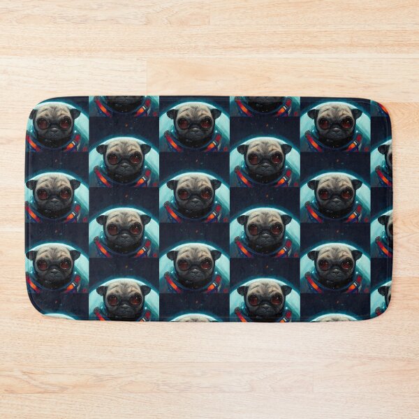 Item preview, Futuristic Galactic Serious Space Pug Dog Artistic Gift designed and sold by Guarddogdrive.