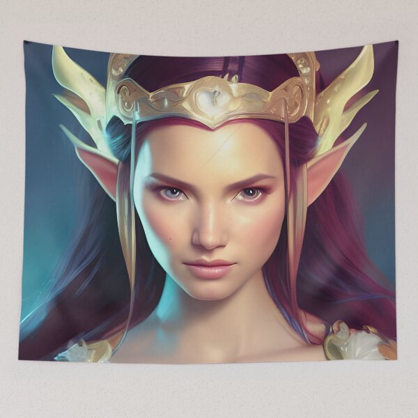 Item preview, Cute Fantasy Elf Princess Purple Different Colored Eyes designed and sold by Eliteijr.