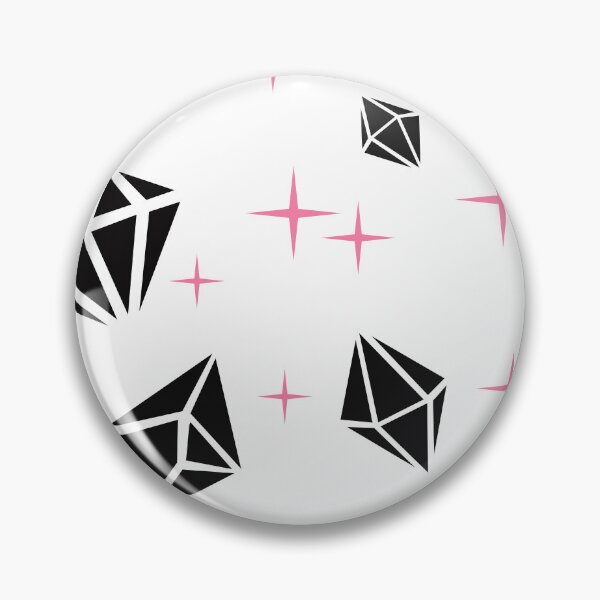 Item preview, Mid-Century Modern Black Diamond-Style Pattern With Pink Stars designed and sold by DEC02.