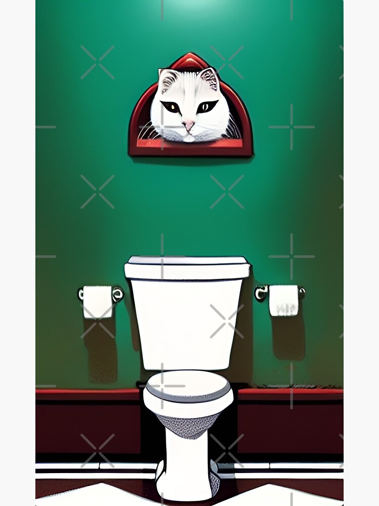 "Toilet Cat" Sticker for Sale by GroovyDino Redbubble