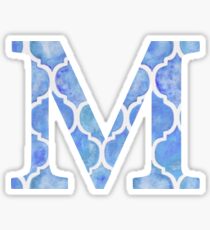 Der Buchstabe M - hellblauer adretter Entwurfs-Aufkleber Sticker