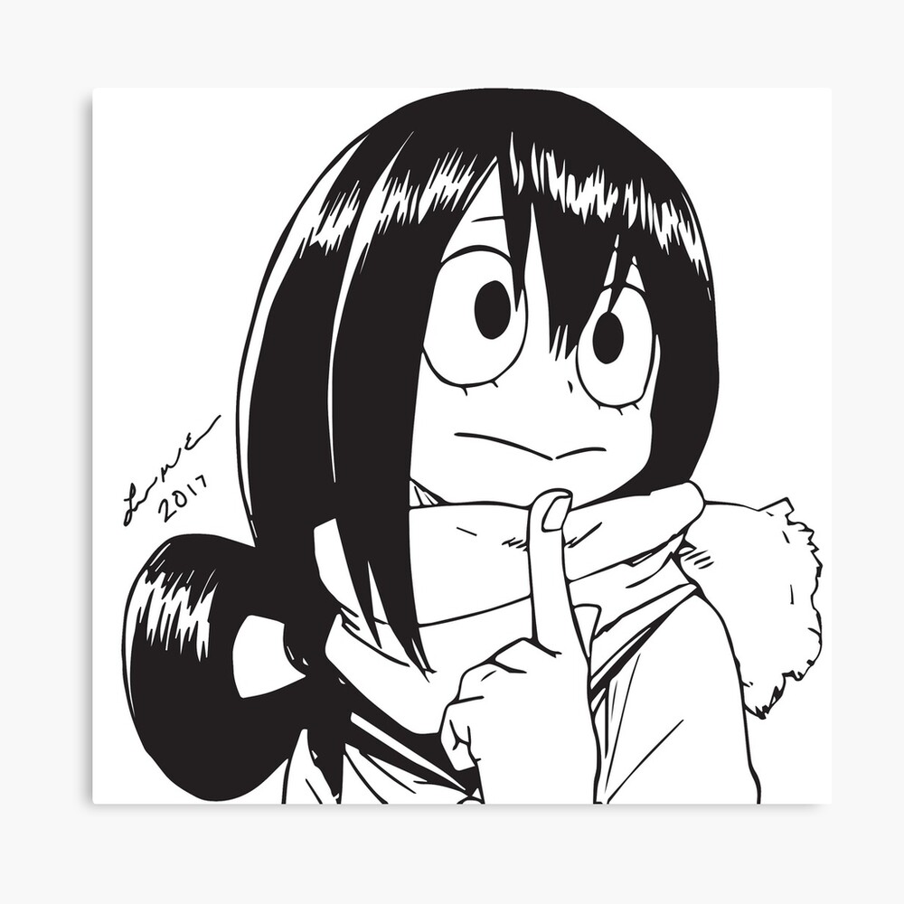 B W Froppy Tsuyu Asui Metal Print By Liamerickson Redbubble