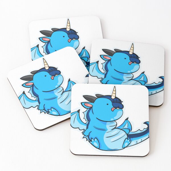 Item preview, Silly Cute Blue Chubby Unicorn Dragon designed and sold by GanArtwork.
