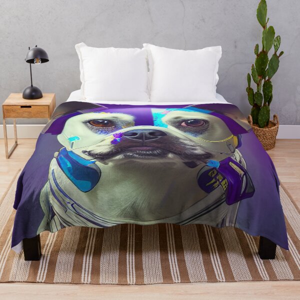 Item preview, Cyberpunk dog portrait designed and sold by Dicoart.