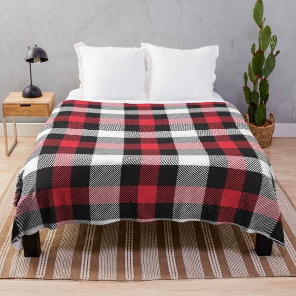 Red and Black Buffalo Plaid Christmas Decor Pattern Throw Blanket
