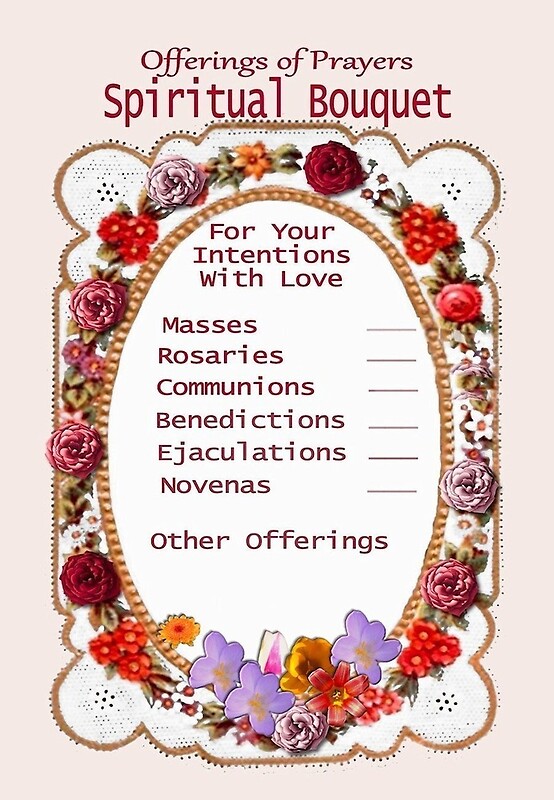 "Offerings of Prayers in a Spiritual Bouquet" Greeting Cards by