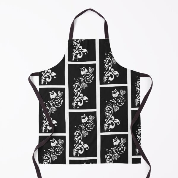 Item preview, Owl on a Branch Pattern (White on Black)  designed and sold by aldona.