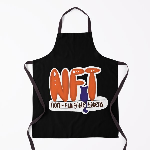 Item preview, The inscription - "NFT, non-fungible tokens" with a cat, color illustration designed and sold by Karyna Hordetska.