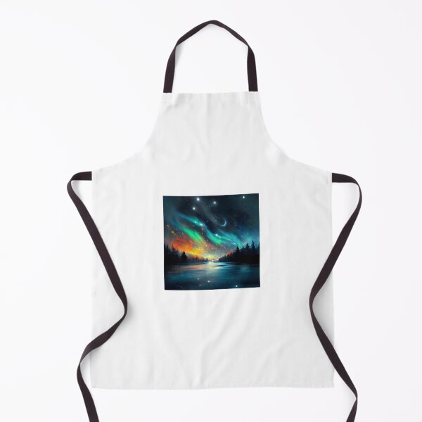 Item preview, Collorful Landscape at Night with Polarlights Oil Paint Design designed and sold by Splissi.