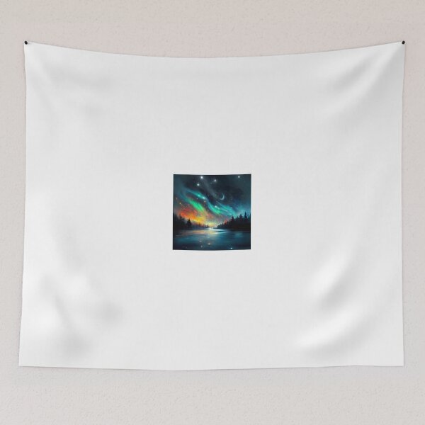 Item preview, Collorful Landscape at Night with Polarlights Oil Paint Design designed and sold by Splissi.