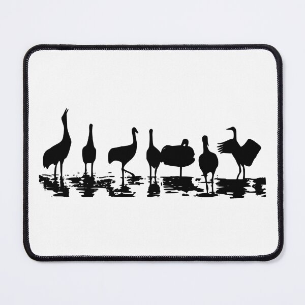 Item preview, Cranes - Sandhill Cranes - crane silhouette - flock of birds - bird silhouette - black and white birds designed and sold by smooshfaceutd.
