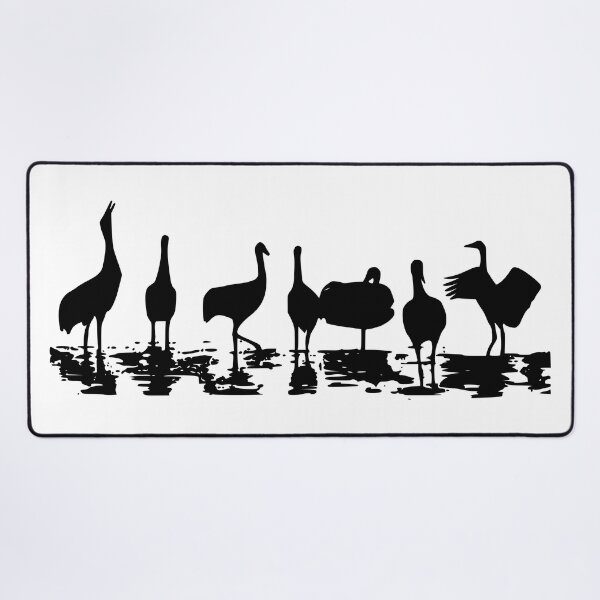 Item preview, Cranes - Sandhill Cranes - crane silhouette - flock of birds - bird silhouette - black and white birds designed and sold by smooshfaceutd.