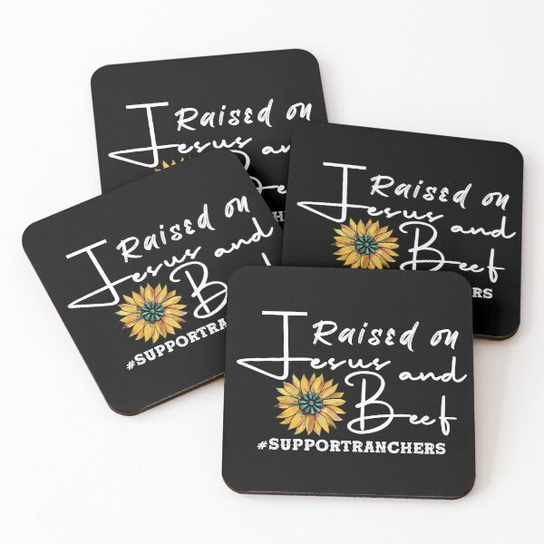 Item preview, Support Ranchers - Raised On Jesus And Beef designed and sold by handsoftime2020.