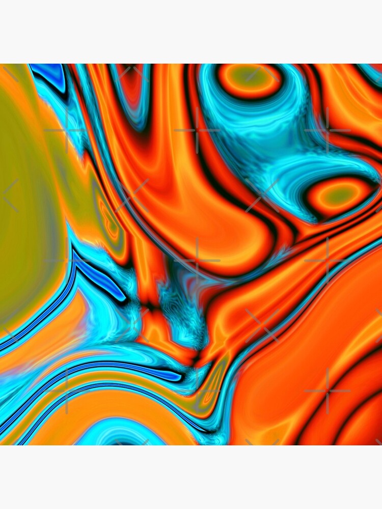 vivid modern Southwest hipster turquoise orange swirls by lfang77