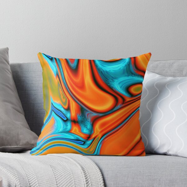 Aperçu de l'œuvre   décoration orange turquoise créée et vendue par LEILA ART SPACE.