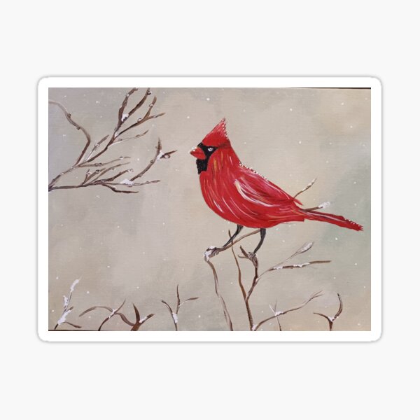 winter red cardinal Sticker