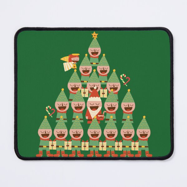 Item preview, Santa Claus Christmas Choir ,Christmas illustration of little elves singing Christmas carols with Santa Claus. designed and sold by Malogue.