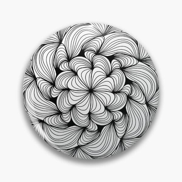 Item preview, Black and white psychedelic pattern design designed and sold by QuirkynCute.