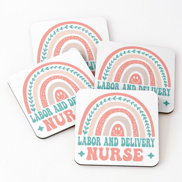 Item preview, Rainbow Color Block Labor and Delivery Nurse Retro Graphic designed and sold by redbubbleart18.