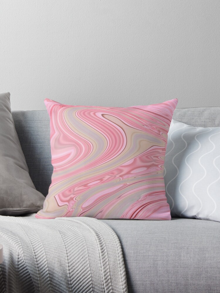 girly elegant pastel colors pink marble swirls Pillow for Sale by lfang77 Redbubble