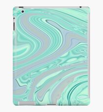 moderne girly schicke graue Mint-Wirbel des Frühlingssommers iPad-Hülle & Klebefolie