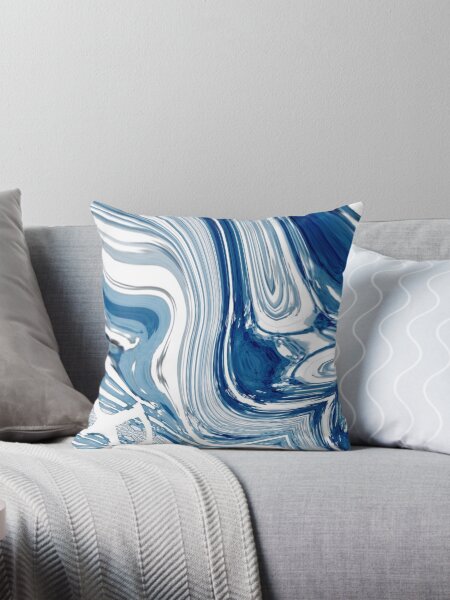 Item preview, preppy chic nautical beach blue marble swirls  designed and sold by LEILA ART SPACE.