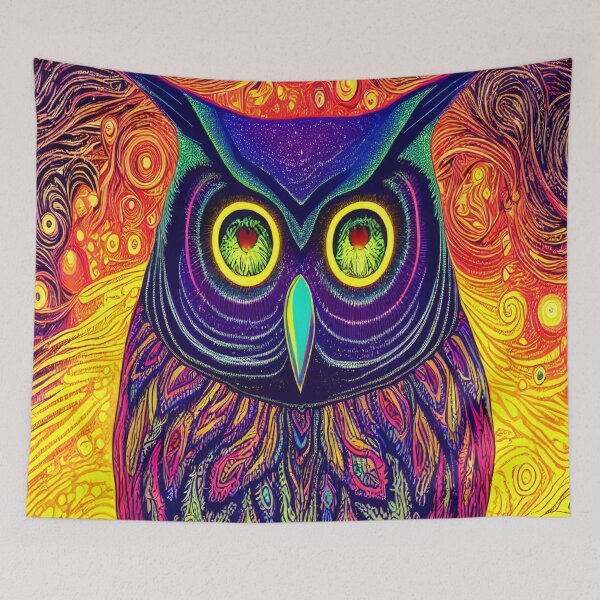 Item preview, Van Gogh Owl Spirit Animal designed and sold by ittybittyowl.