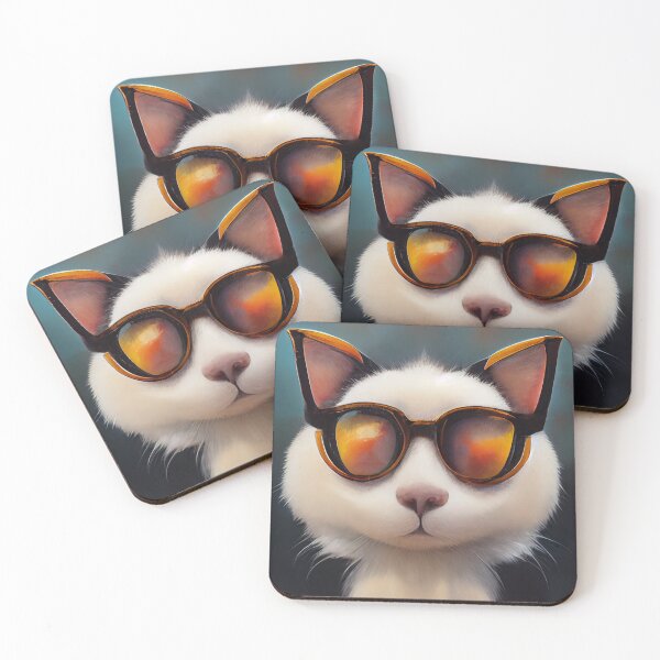 Item preview, Cool cat wearing sunglasses designed and sold by robotic-artist.