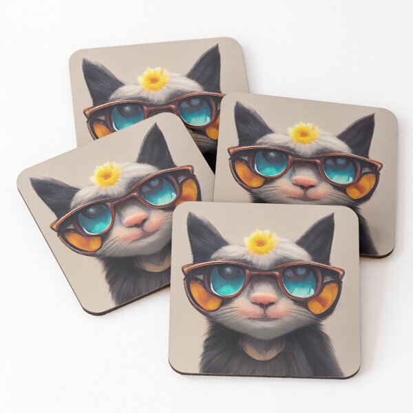 Item preview, Cool cat wearing sunglasses designed and sold by robotic-artist.