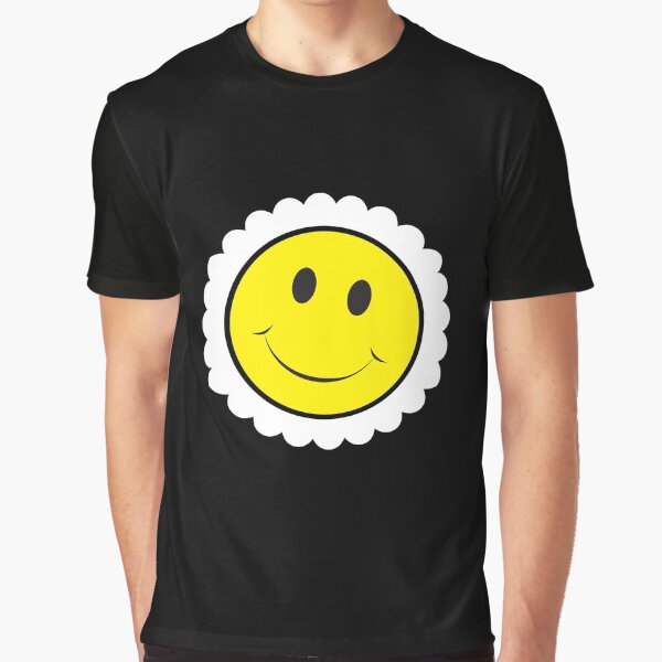 Yellow Smiley Face - Smiley Face Flower Graphic T-Shirt