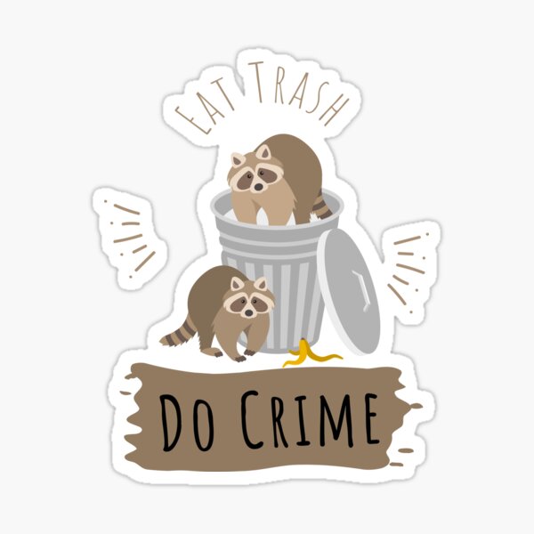 Live fast, eat trash raccoon trash panda sticker – Big Moods