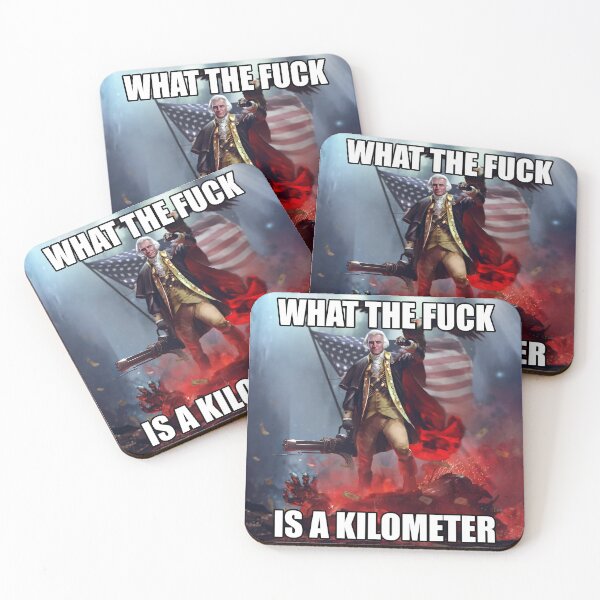Item preview, What The Fuck Is A Kilometer George Washington Meme designed and sold by fomodesigns.
