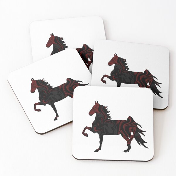 Item preview, Swirly Saddlebred Trotting Red and Black designed and sold by theaadesigns.