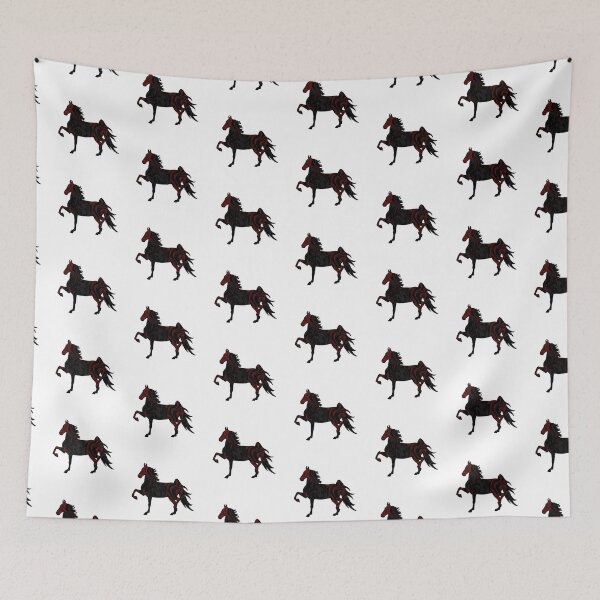 Item preview, Swirly Saddlebred Trotting Red and Black designed and sold by theaadesigns.
