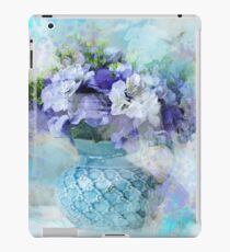 Vinilo o funda para iPad shabby chic país francés azul acuarela flores