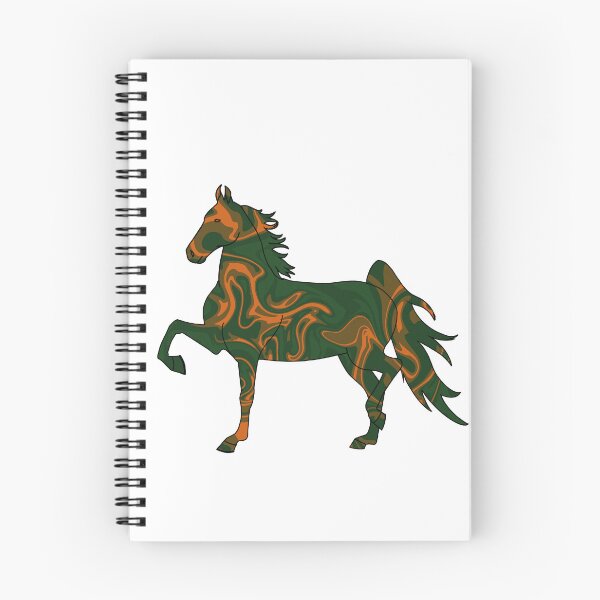 Item preview, Swirly Saddlebred Trotting Green and Orange designed and sold by theaadesigns.