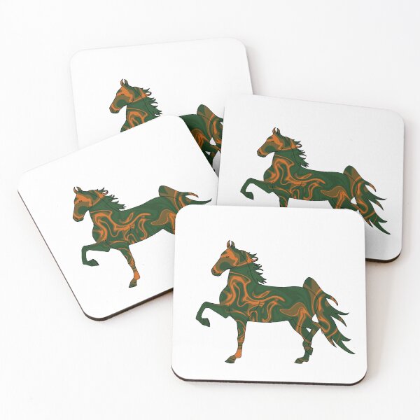 Item preview, Swirly Saddlebred Trotting Green and Orange designed and sold by theaadesigns.