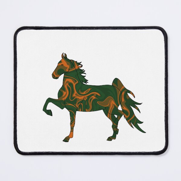 Item preview, Swirly Saddlebred Trotting Green and Orange designed and sold by theaadesigns.