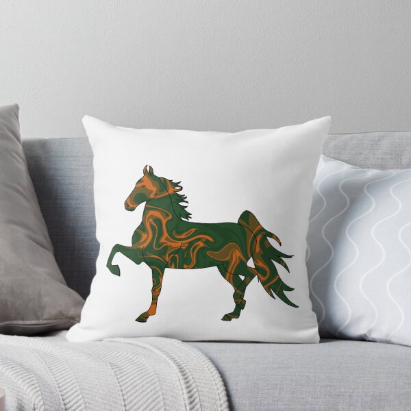 Item preview, Swirly Saddlebred Trotting Green and Orange designed and sold by theaadesigns.