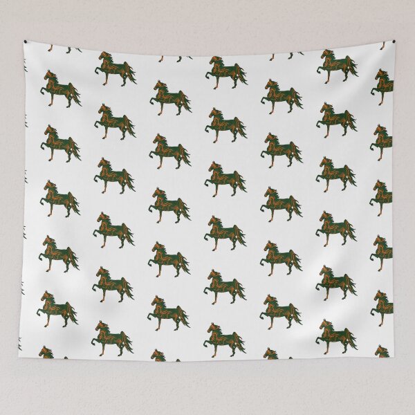 Item preview, Swirly Saddlebred Trotting Green and Orange designed and sold by theaadesigns.
