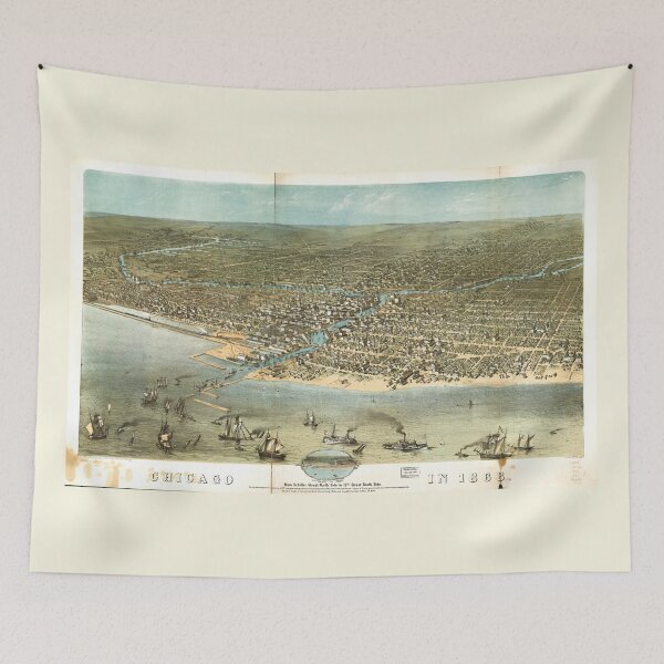 Item preview, Chicago in 1868 from Schiller Street north side to 12th Street south side designed and sold by allhistory.