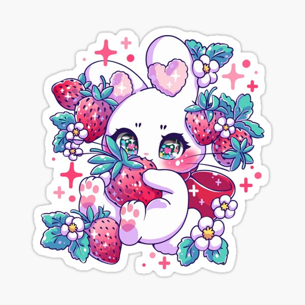 Kawaii Rabbit Bunny Pink 45 Pieces Stickers – omgkawaii