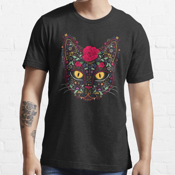 Day of the Dead Kitty Cat Sugar Skull Essential T-Shirt