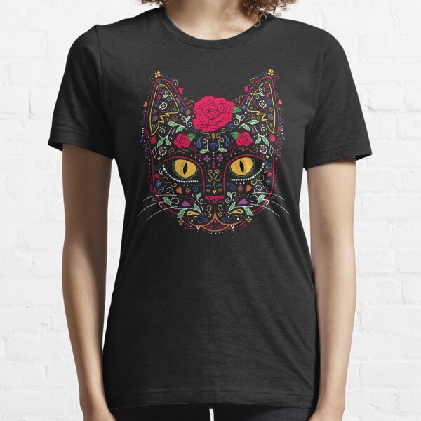 Day of the Dead Kitty Cat Sugar Skull Essential T-Shirt